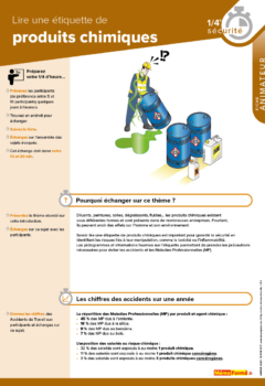 Fiches quart heure sécurité " Lire une étiquette de produits chimiques "