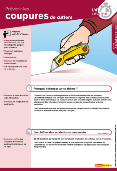 Fiches quart heure sécurité " Prévenir les coupures de cutters "