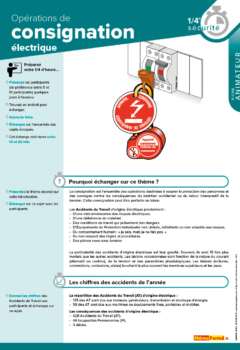 Fiches quart heure sécurité " Opérations de consignation électrique "