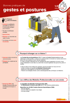 Fiches quart heure sécurité " Bonnes pratiques de gestes et postures "