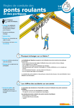 Fiches quart heure sécurité " Règles de conduite des ponts roulants et des portiques "