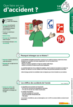 Fiches quart heure sécurité " Que faire en cas d'accident ? "