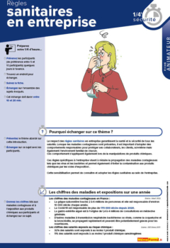 Fiches quart heure sécurité " Règles sanitaires en entreprise "