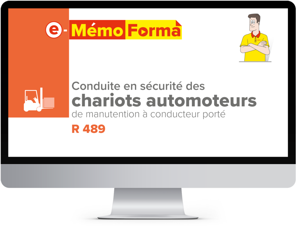 Formation en ligne e-MémoForma – Conduite en sécurité des chariots automoteurs de manutention à conducteur porté - MémoForma.fr
