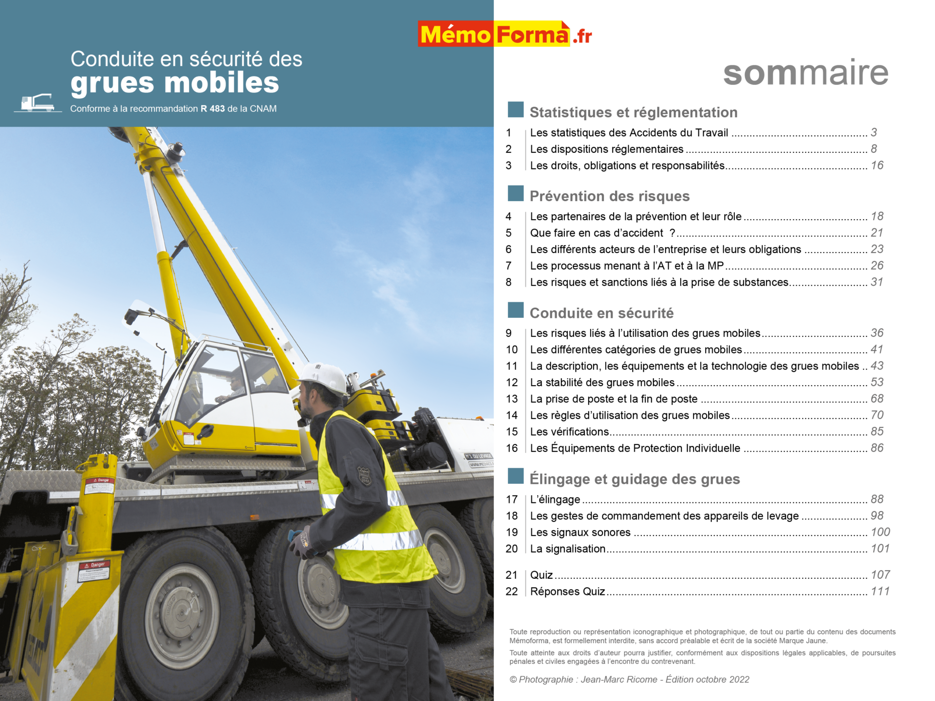 Support pour formateur - Grues mobiles R 483.