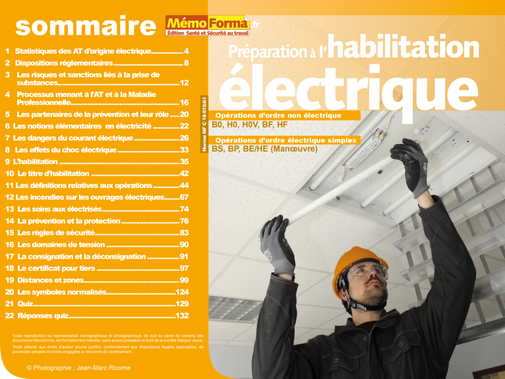 Support formateur – Préparation à l’habilitation électrique pour les opérations d’ordre non électrique - MémoForma.fr