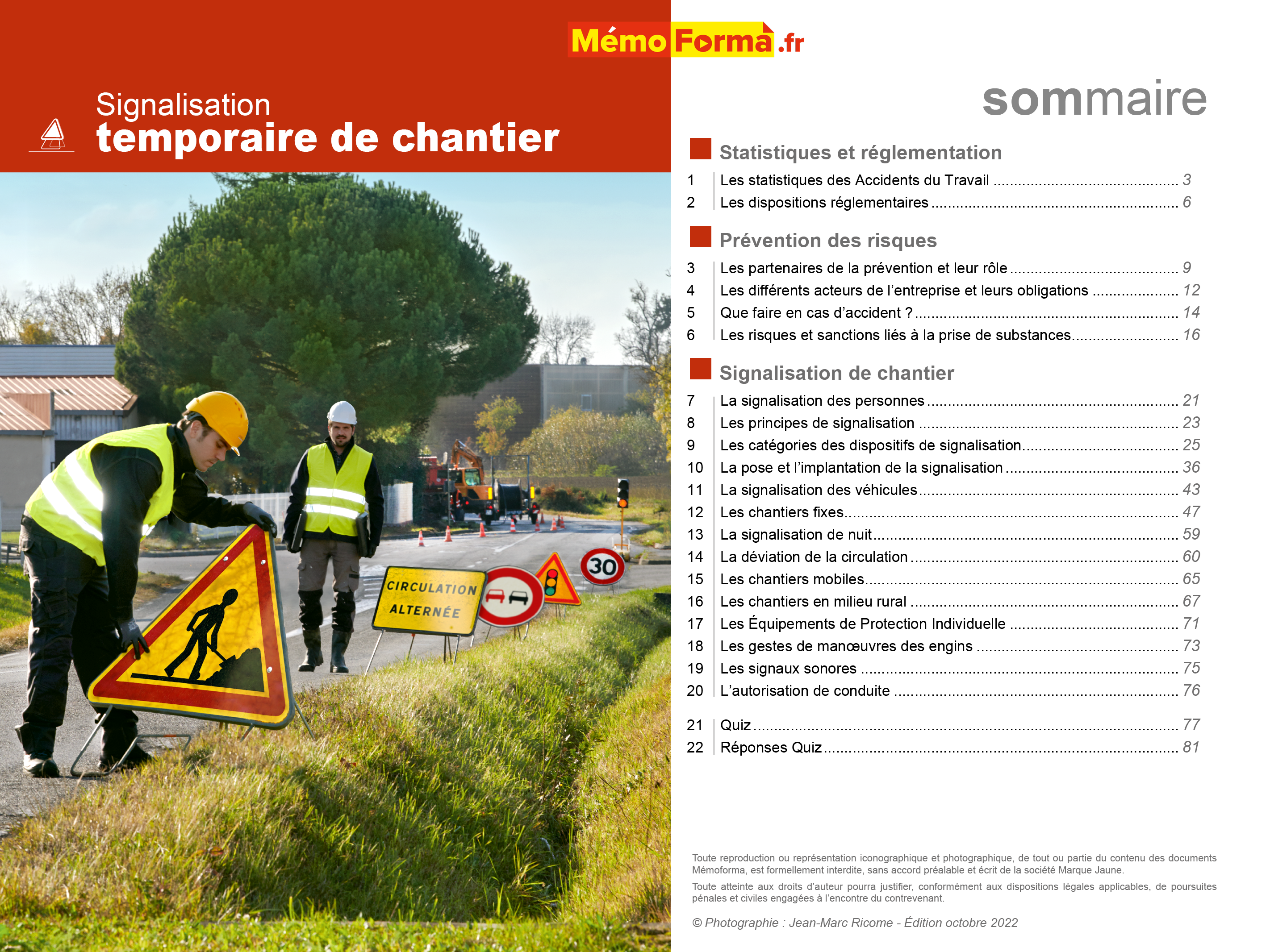 Support formateur – Signalisation temporaire de chantier - MémoForma.fr