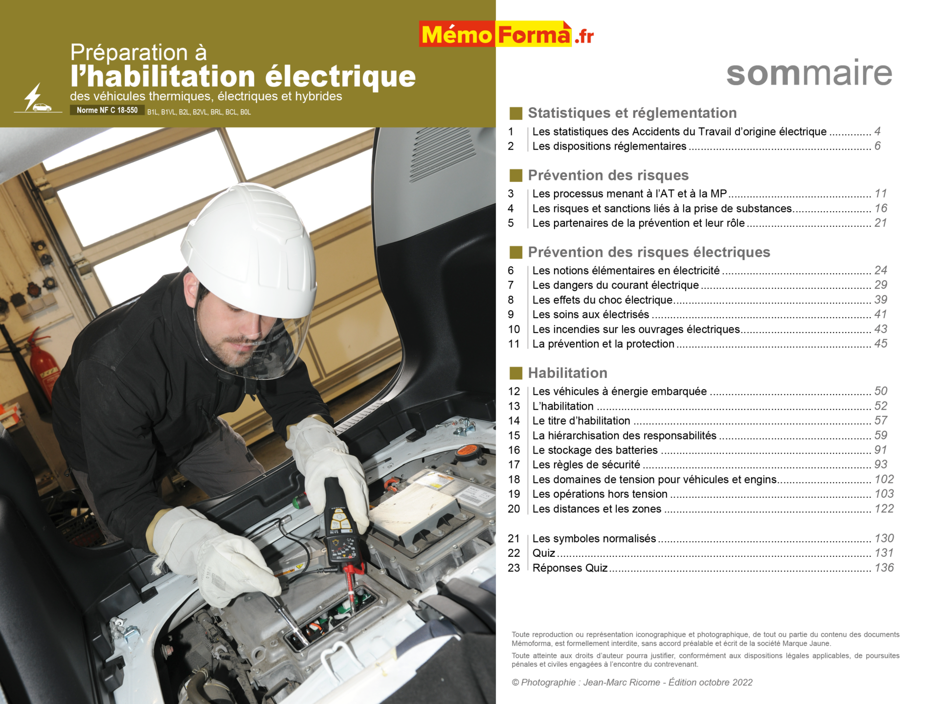 Support Pour Formateur - Habilitation Véhicule électrique N 18-550.