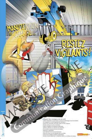 Poster Pont : Manutention de charge… restez vigilants 40x60