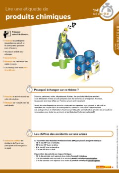 Fiches quart heure sécurité " Lire une étiquette de produits chimiques "