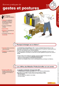 Fiches quart heure sécurité " Bonnes pratiques de gestes et postures "